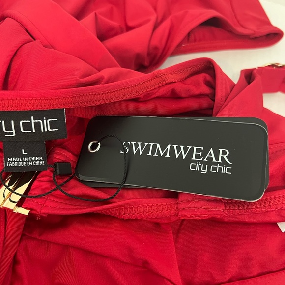 City Chic Women's Plus Lily Underwire One Piece SwimwearSalsa NWT - Picture 7 of 10